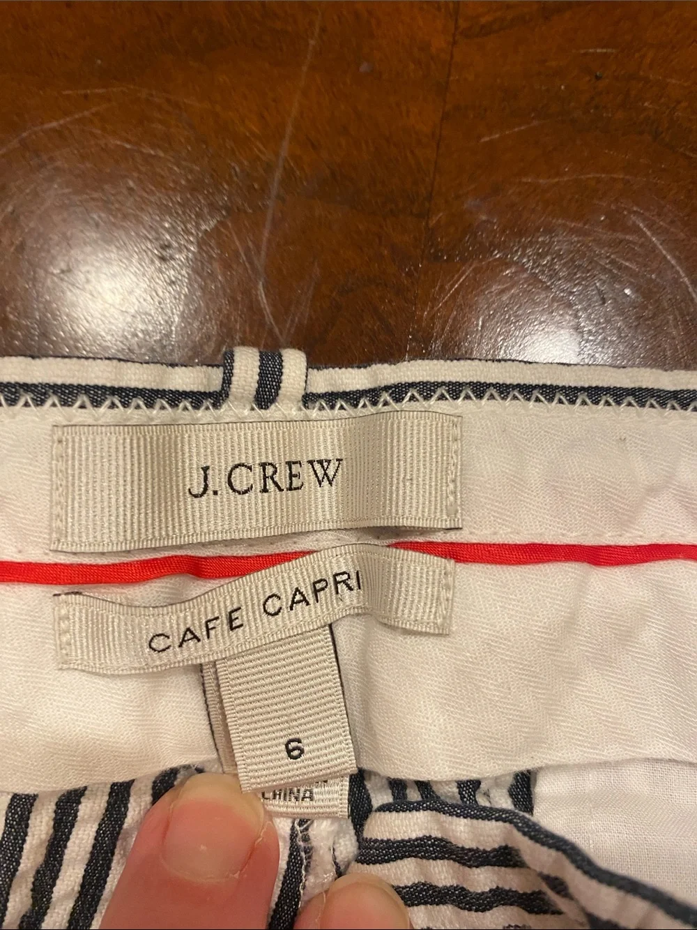 J. Crew Striped Seersucker Capris in Black and White